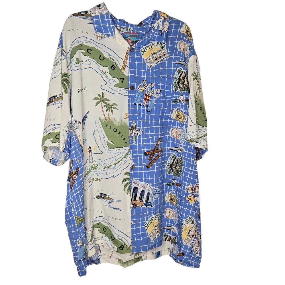 Joe Kealuha VTG Aloha Hawaiian Shirt RARE Hemingway Key West Cuba Size XXL Camp